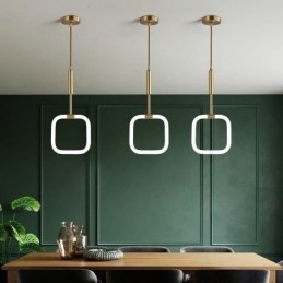Moderna lampada a sospensione semplice in ottone