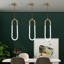 Moderna lampada a sospensione semplice in ottone
