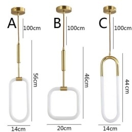Moderna lampada a sospensione semplice in ottone