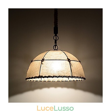 Lampada a sospensione a 1 luce a forma di mezzaluna, stile vintage, stile industriale, tessuto giallo e metallo, luce a goccia Lampada a sospensione a 1 luce a forma di mezzaluna, stile vintage, stile industriale, tessuto giallo e metallo, luce a goccia