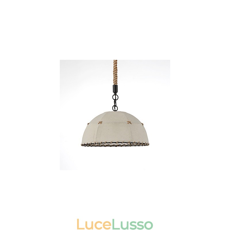 Lampada a sospensione a 1 luce a forma di mezzaluna, stile vintage, stile industriale, tessuto giallo e metallo, luce a goccia