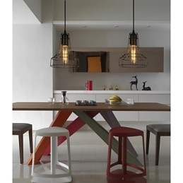 Lampadario vintage in stile europeo per lampada a sospensione nera