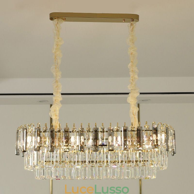 Lampada a sospensione rettangolare Lampada da soffitto in cristallo