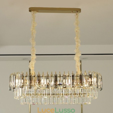 Lampada a sospensione rettangolare Lampada da soffitto in cristallo Lampada a sospensione rettangolare Lampada da soffitto in cristallo