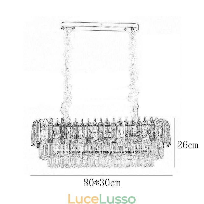 Lampada a sospensione rettangolare Lampada da soffitto in cristallo
