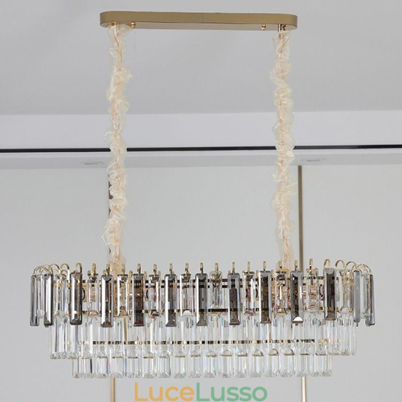 Lampada a sospensione rettangolare Lampada da soffitto in cristallo