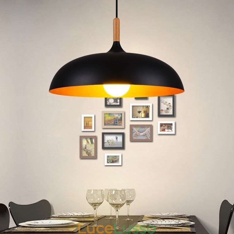 Lampada a sospensione moderna Lampada decorativa minimalista Lampada a sospensione nera bianca