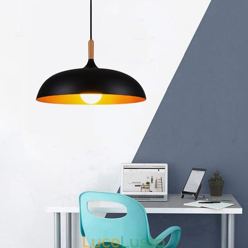 Lampada a sospensione moderna Lampada decorativa minimalista Lampada a sospensione nera bianca