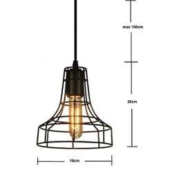 Lampadario vintage in stile europeo per lampada a sospensione nera