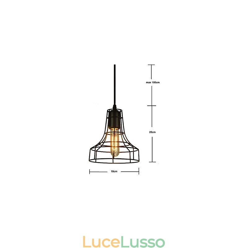 Lampadario vintage in stile europeo per lampada a sospensione nera