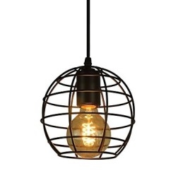 Lampadario vintage in stile europeo a forma di globo per lampada a sospensione nera