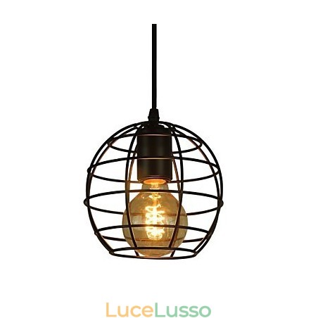 Lampadario vintage in stile europeo a forma di globo per lampada a sospensione nera Lampadario vintage in stile europeo a forma di globo per lampada a sospensione nera
