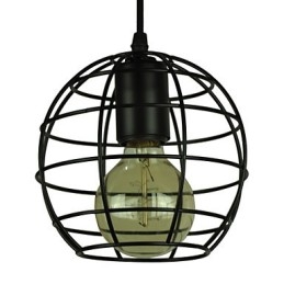 Lampadario vintage in stile europeo a forma di globo per lampada a sospensione nera