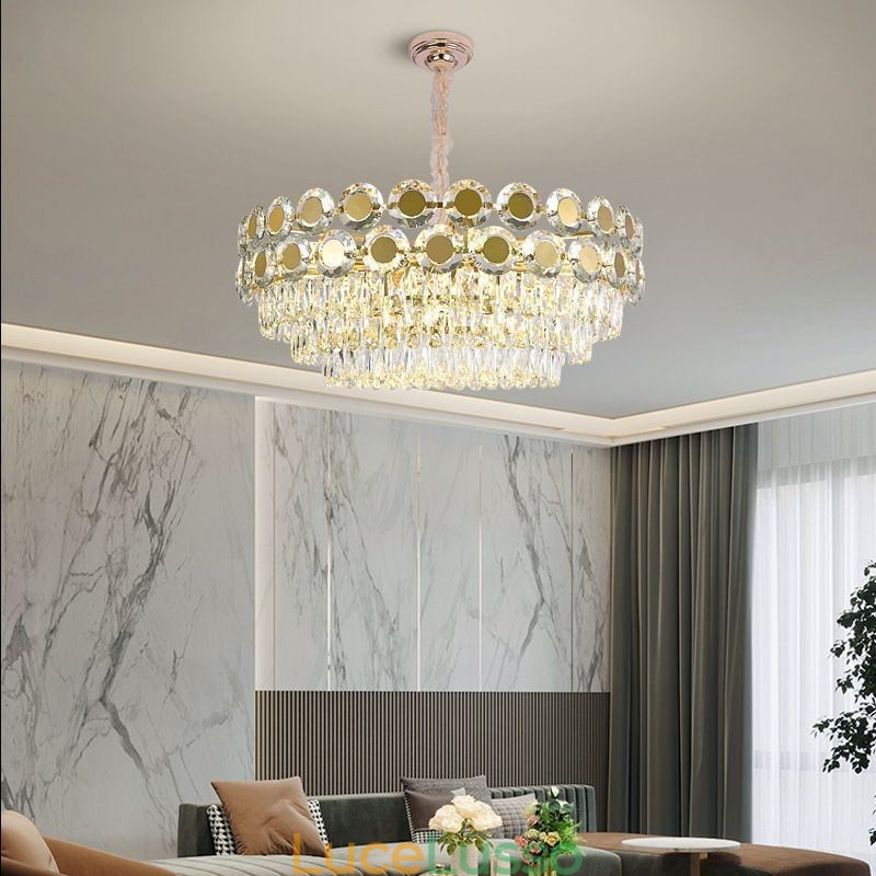 Lampada a sospensione moderna in cristallo, lampada da soffitto