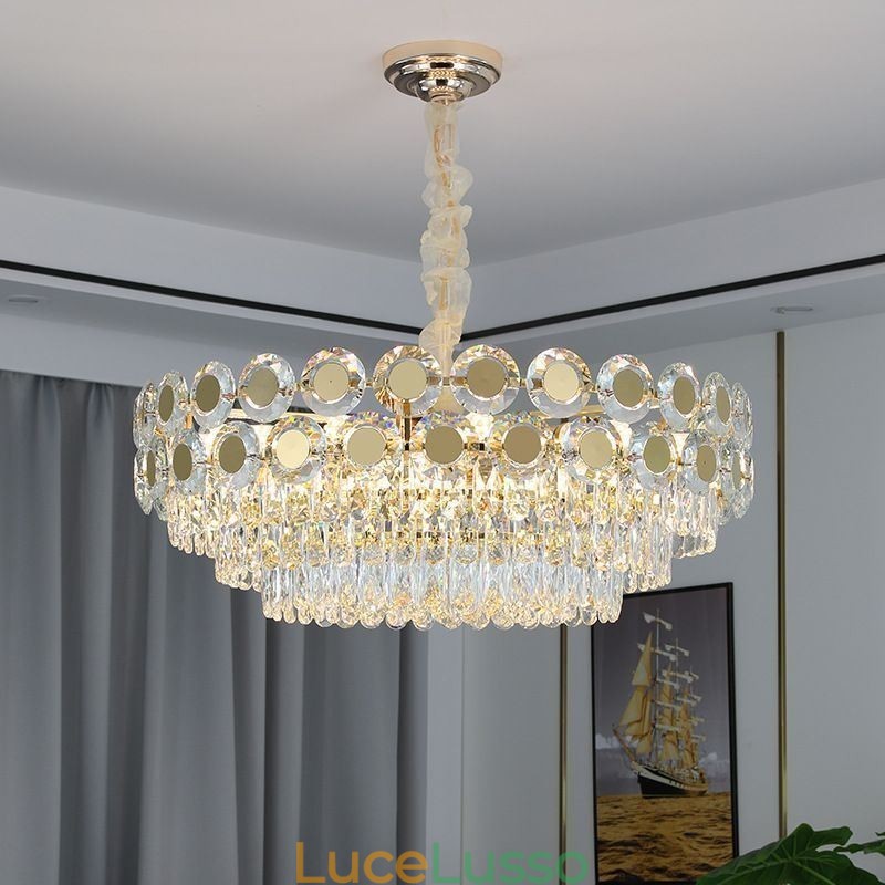 Lampada a sospensione moderna in cristallo, lampada da soffitto