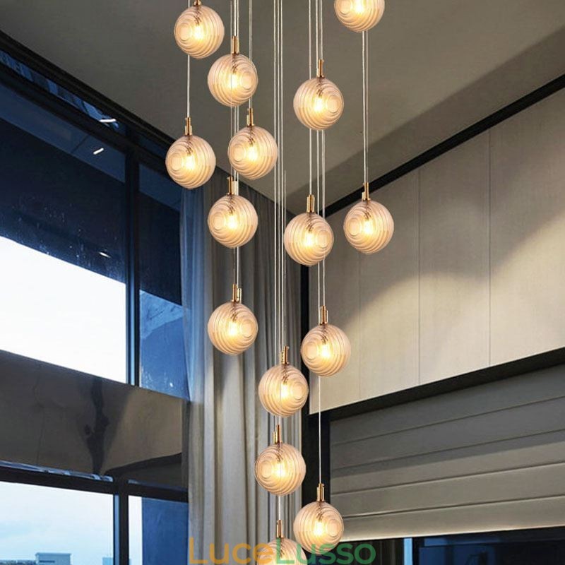 Lampada a sospensione in vetro creativo decorativo globo in vetro loft