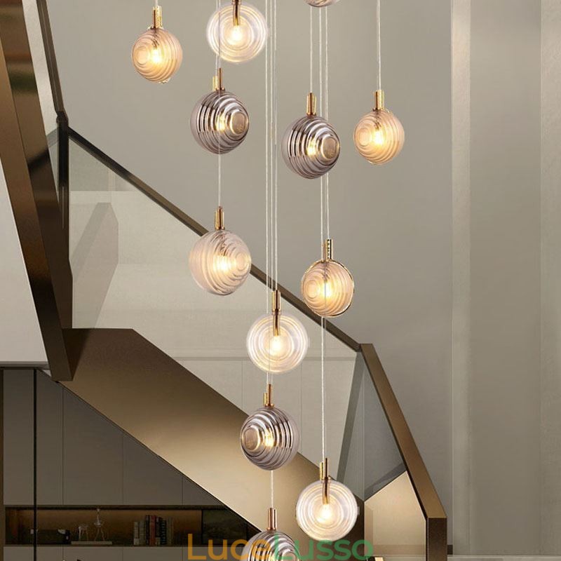 Lampada a sospensione in vetro creativo decorativo globo in vetro loft
