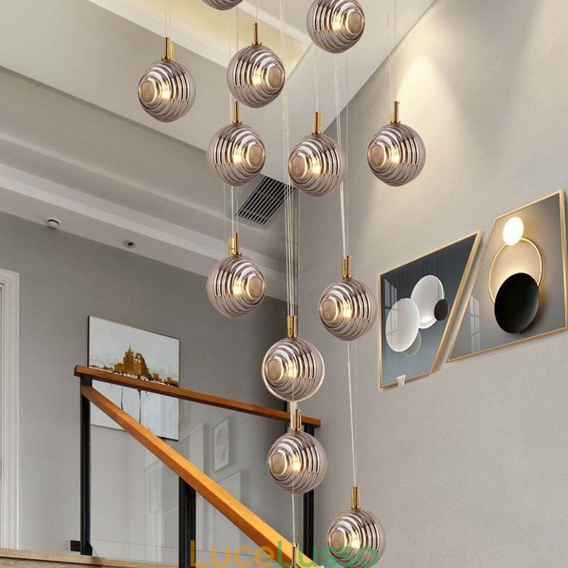 Lampada a sospensione in vetro creativo decorativo globo in vetro loft