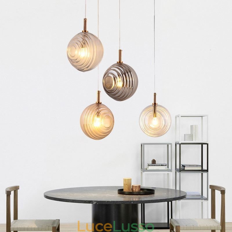 Lampada a sospensione in vetro creativo decorativo globo in vetro loft