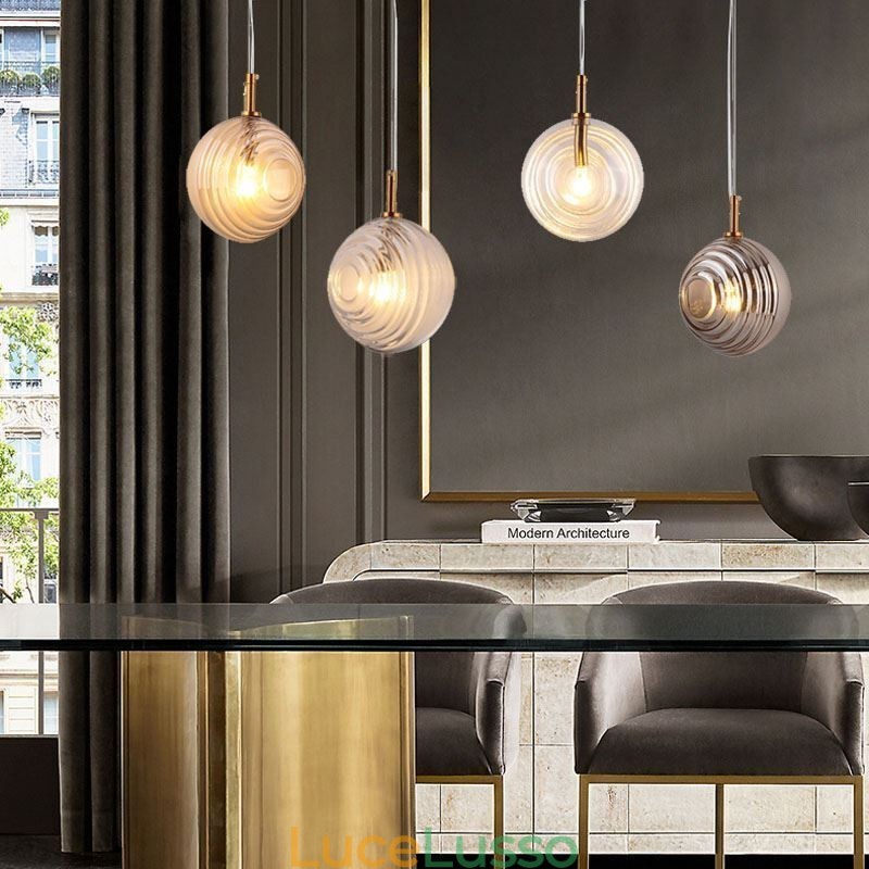 Lampada a sospensione in vetro creativo decorativo globo in vetro loft