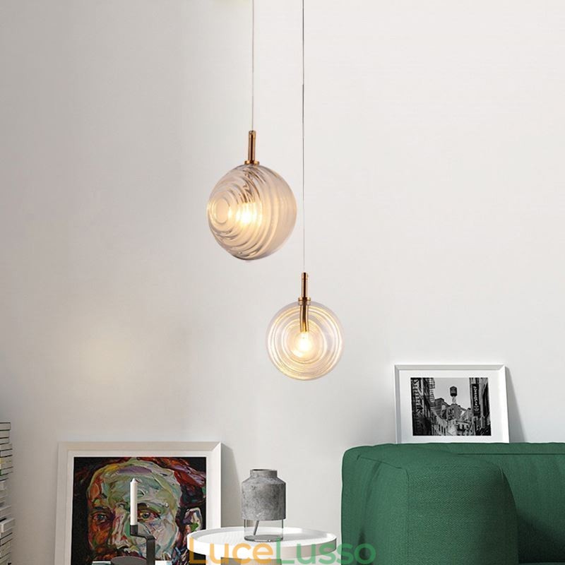 Lampada a sospensione in vetro creativo decorativo globo in vetro loft