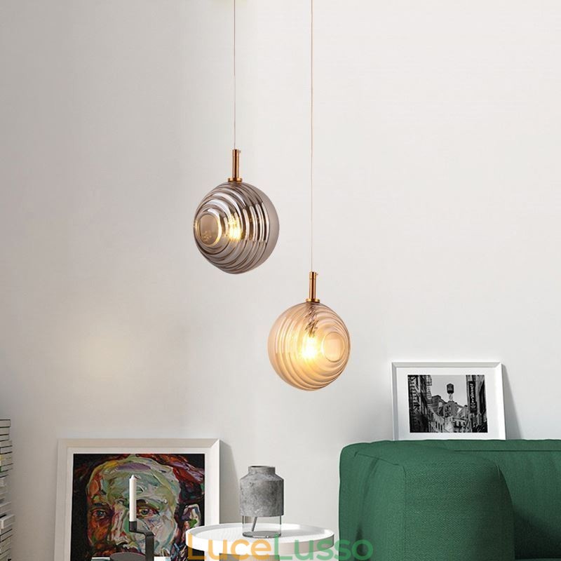 Lampada a sospensione in vetro creativo decorativo globo in vetro loft