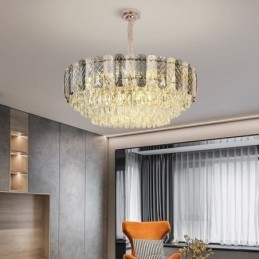 Lampada a sospensione europea in cristallo rotondo da soffitto