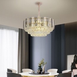 Lampada a sospensione europea in cristallo rotondo da soffitto