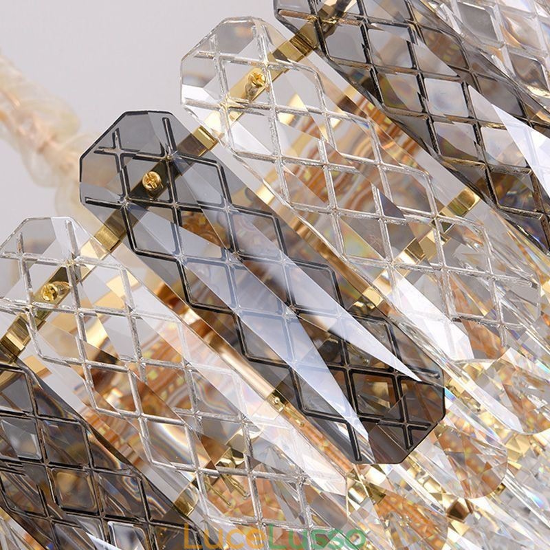 Lampada a sospensione europea in cristallo rotondo da soffitto