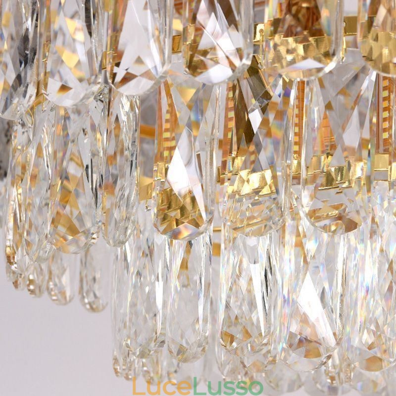 Lampada a sospensione europea in cristallo rotondo da soffitto