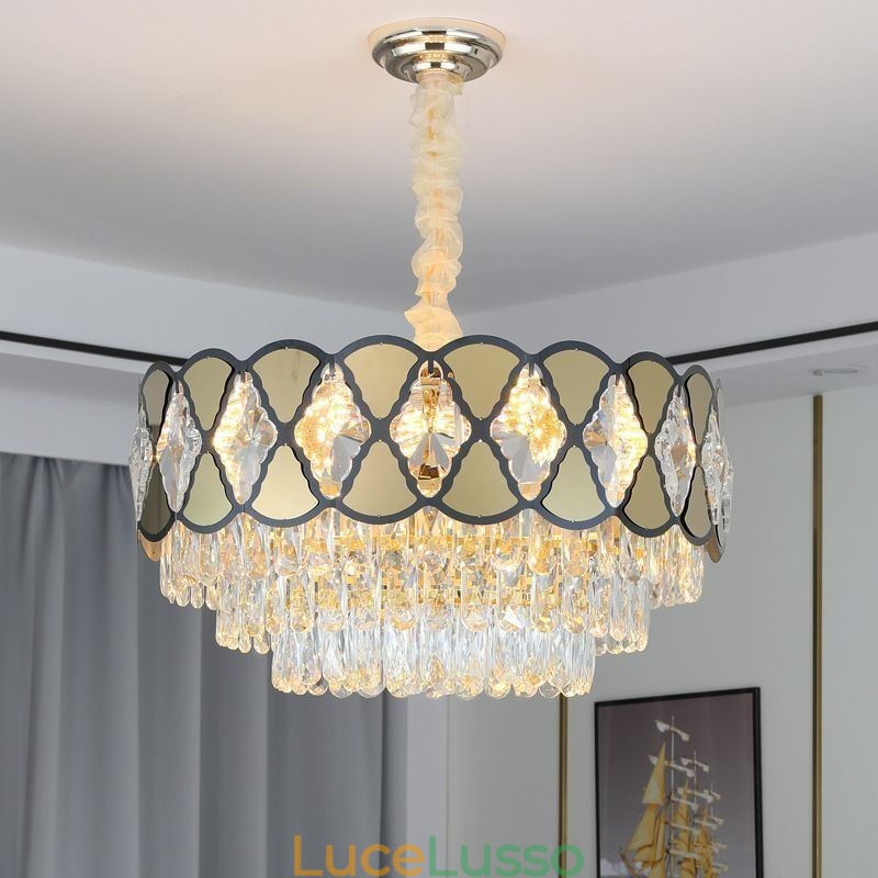 Lampada a sospensione in cristallo Lampada da soffitto moderna in pizzo