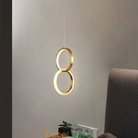 Lampada a sospensione con anelli in ottone, lampada decorativa Lampada a sospensione con anelli in ottone, lampada decorativa