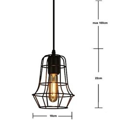 Elegante lampadario vintage in stile europeo per lampada a sospensione nera