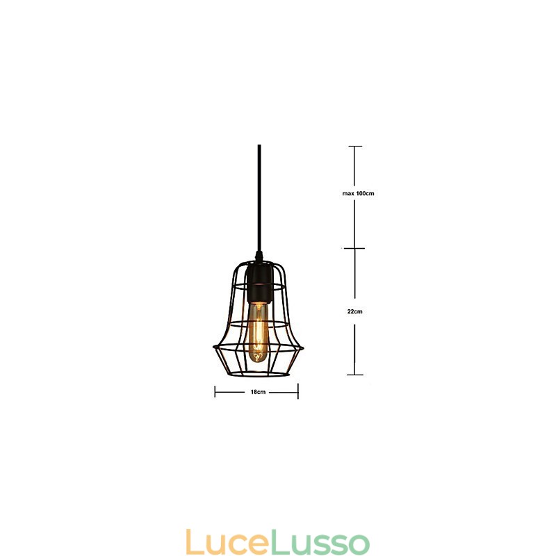 Elegante lampadario vintage in stile europeo per lampada a sospensione nera