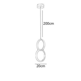 Lampada a sospensione con anelli in ottone, lampada decorativa