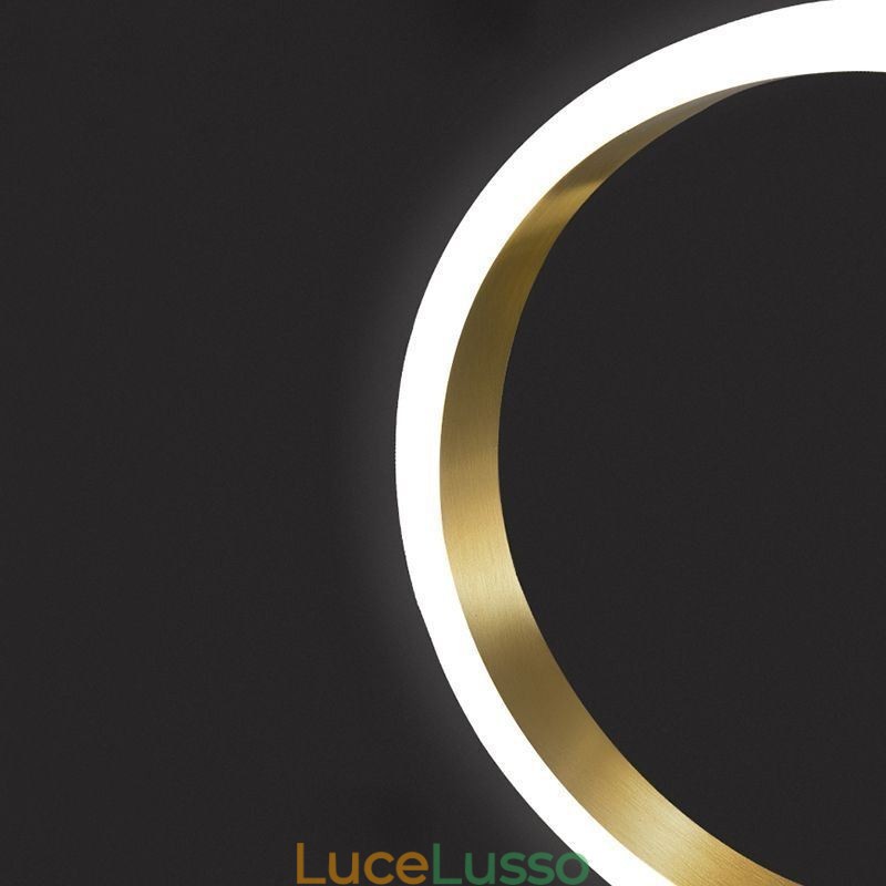 Lampada a sospensione con anelli in ottone, lampada decorativa