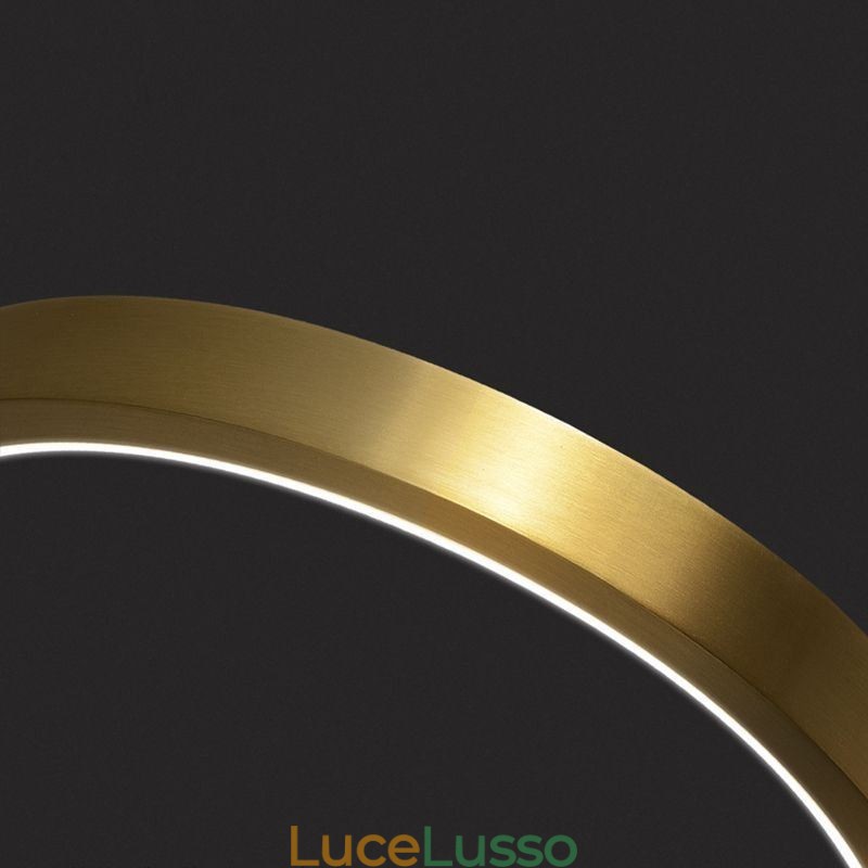 Lampada a sospensione con anelli in ottone, lampada decorativa