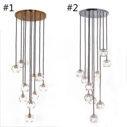 Moderna lampada da soffitto a forma di pallone da calcio in cristallo