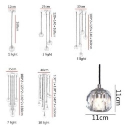 Moderna lampada da soffitto a forma di pallone da calcio in cristallo
