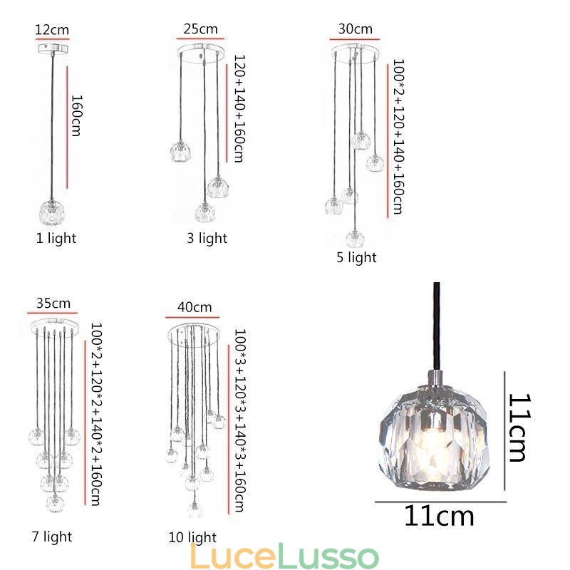 Moderna lampada da soffitto a forma di pallone da calcio in cristallo