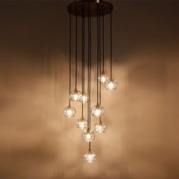 Moderna lampada da soffitto a forma di pallone da calcio in cristallo