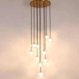 Moderna lampada da soffitto a forma di pallone da calcio in cristallo