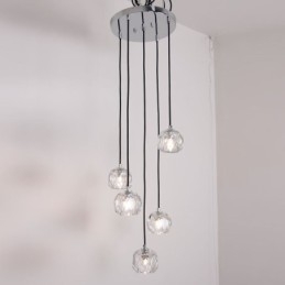 Moderna lampada da soffitto a forma di pallone da calcio in cristallo
