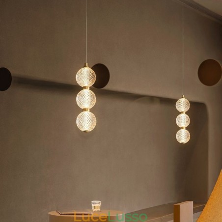 Lampada a sospensione con perline acriliche illuminazione decorativa Lampada a sospensione con perline acriliche illuminazione decorativa