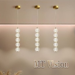 Lampada a sospensione con perline acriliche illuminazione decorativa