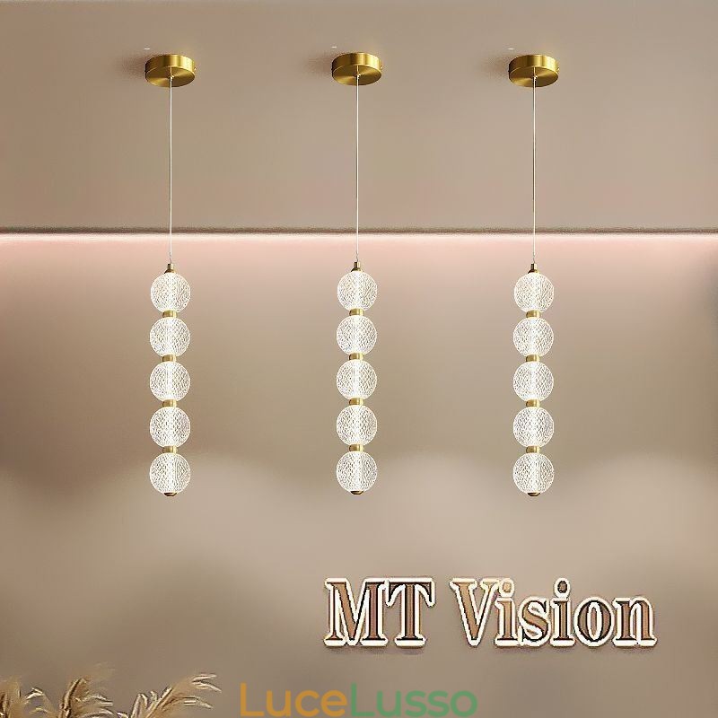 Lampada a sospensione con perline acriliche illuminazione decorativa