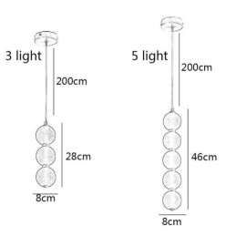 Lampada a sospensione con perline acriliche illuminazione decorativa