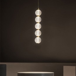 Lampada a sospensione con perline acriliche illuminazione decorativa