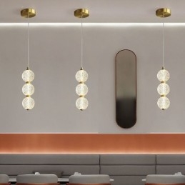 Lampada a sospensione con perline acriliche illuminazione decorativa