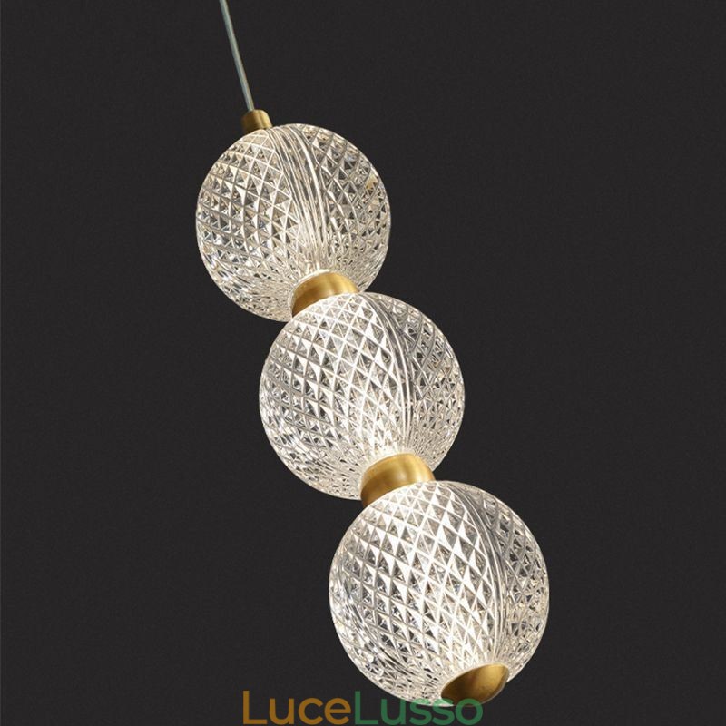Lampada a sospensione con perline acriliche illuminazione decorativa